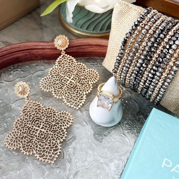 Park Lane “CORALIE” Intricate Gold Earrings - Picture 8 of 10